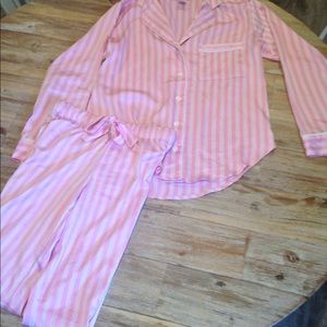 Victoria's secret pink stripe pajamas